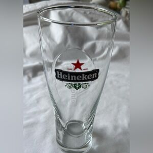 Heineken Beer Pint Glass Clear Star Logo Barware Brewery Glass